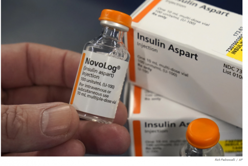 Insulin vial on display