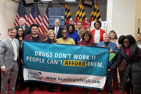 Drugs don't work if people can't afford them banner