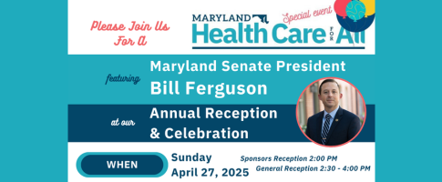 Join us for a special event featuring Maryland Senate President Bill Ferguson on Sunday April 27th in Baltimore